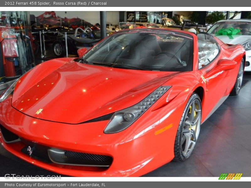 Rosso Corsa (Red) / Charcoal 2012 Ferrari 458 Spider