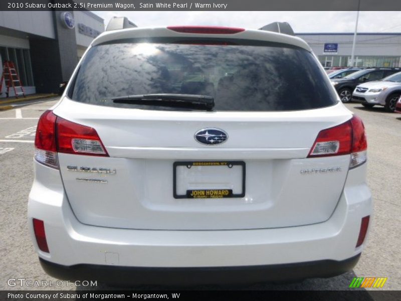 Satin White Pearl / Warm Ivory 2010 Subaru Outback 2.5i Premium Wagon