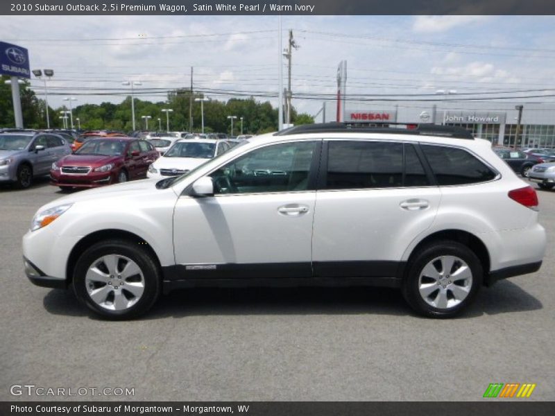 Satin White Pearl / Warm Ivory 2010 Subaru Outback 2.5i Premium Wagon
