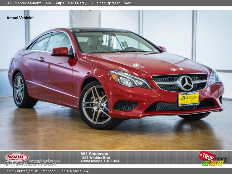 Mars Red / Silk Beige/Espresso Brown 2016 Mercedes-Benz E 400 Coupe