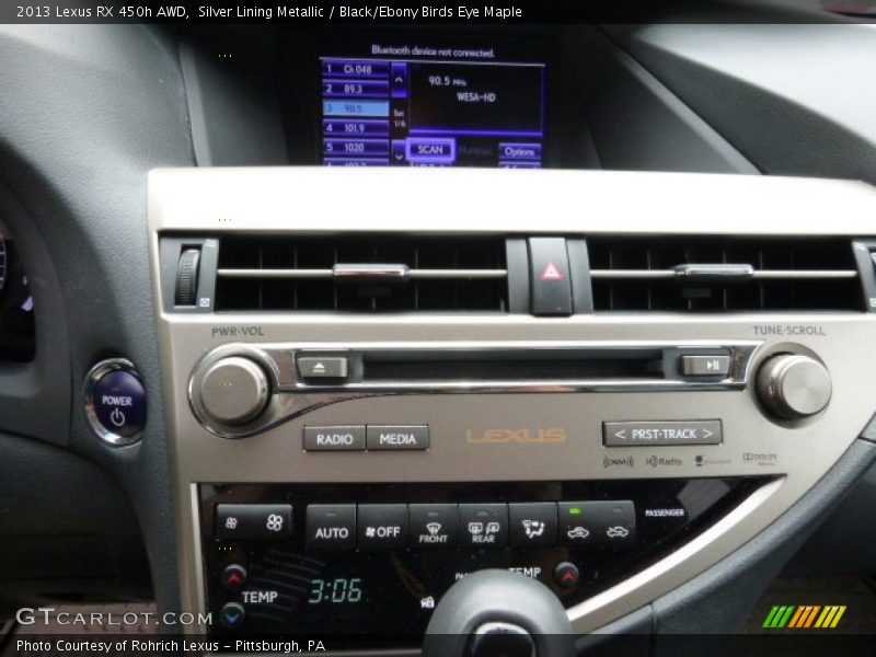 Silver Lining Metallic / Black/Ebony Birds Eye Maple 2013 Lexus RX 450h AWD