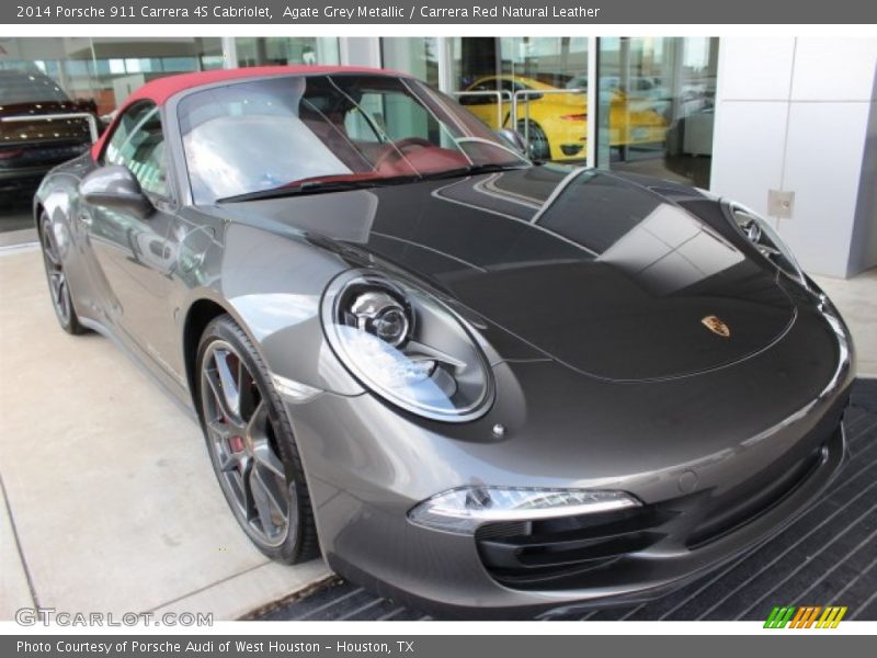 Agate Grey Metallic / Carrera Red Natural Leather 2014 Porsche 911 Carrera 4S Cabriolet