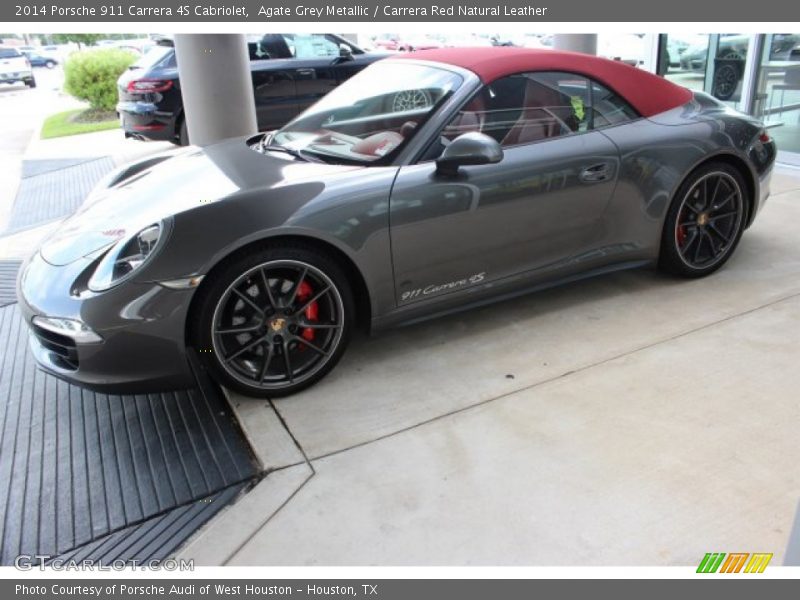 Agate Grey Metallic / Carrera Red Natural Leather 2014 Porsche 911 Carrera 4S Cabriolet
