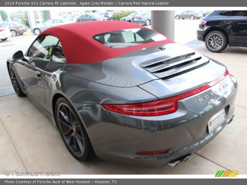 Agate Grey Metallic / Carrera Red Natural Leather 2014 Porsche 911 Carrera 4S Cabriolet