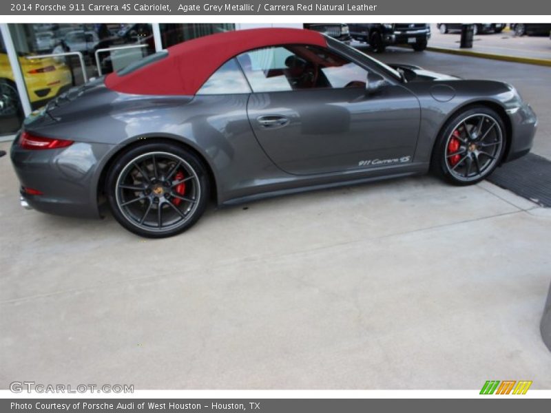 Agate Grey Metallic / Carrera Red Natural Leather 2014 Porsche 911 Carrera 4S Cabriolet