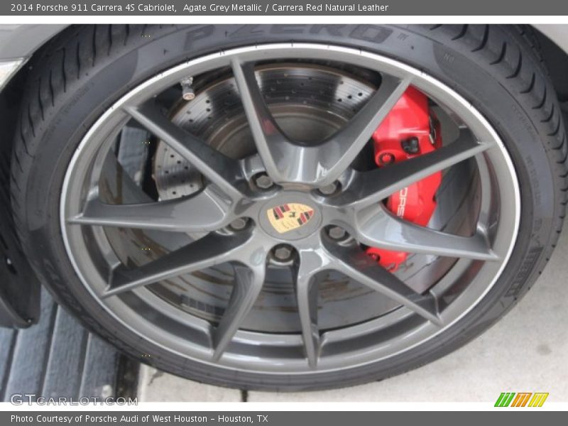 Agate Grey Metallic / Carrera Red Natural Leather 2014 Porsche 911 Carrera 4S Cabriolet