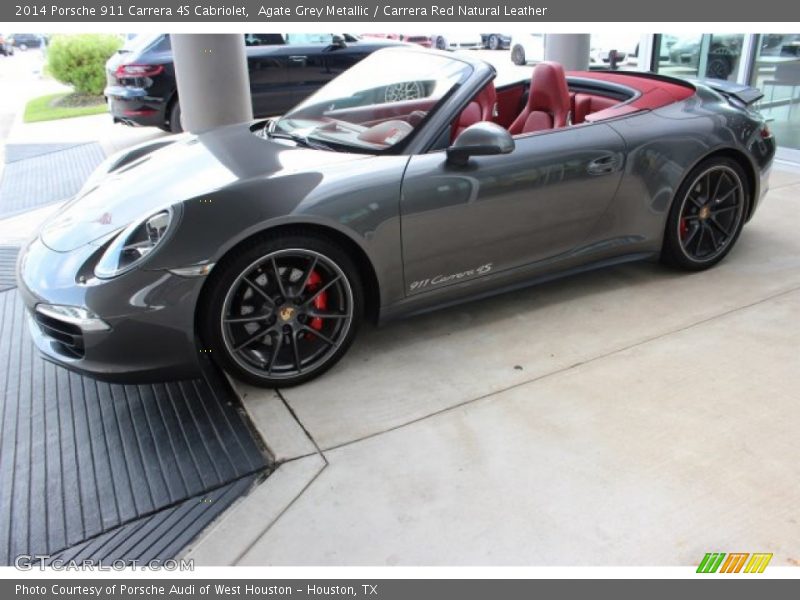 Agate Grey Metallic / Carrera Red Natural Leather 2014 Porsche 911 Carrera 4S Cabriolet