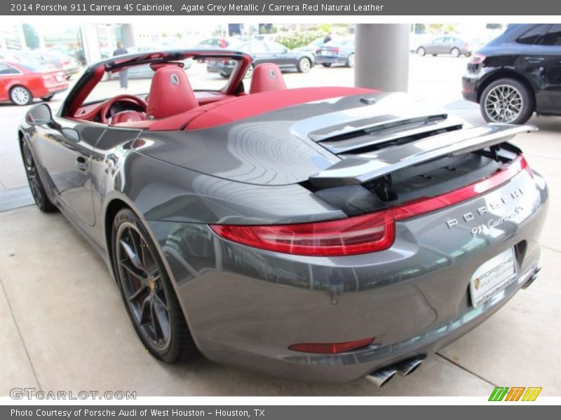 Agate Grey Metallic / Carrera Red Natural Leather 2014 Porsche 911 Carrera 4S Cabriolet