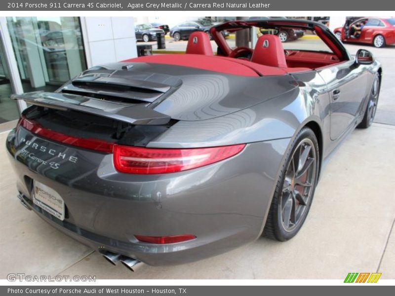 Agate Grey Metallic / Carrera Red Natural Leather 2014 Porsche 911 Carrera 4S Cabriolet