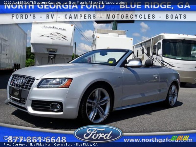Ice Silver Metallic / Black Silk Nappa Leather 2010 Audi S5 3.0 TFSI quattro Cabriolet