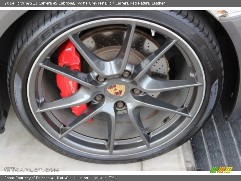 Agate Grey Metallic / Carrera Red Natural Leather 2014 Porsche 911 Carrera 4S Cabriolet