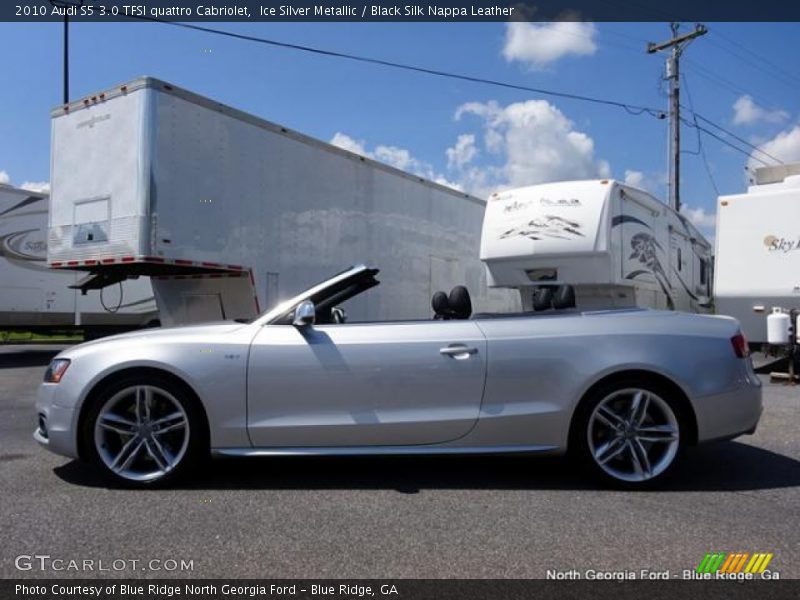 Ice Silver Metallic / Black Silk Nappa Leather 2010 Audi S5 3.0 TFSI quattro Cabriolet