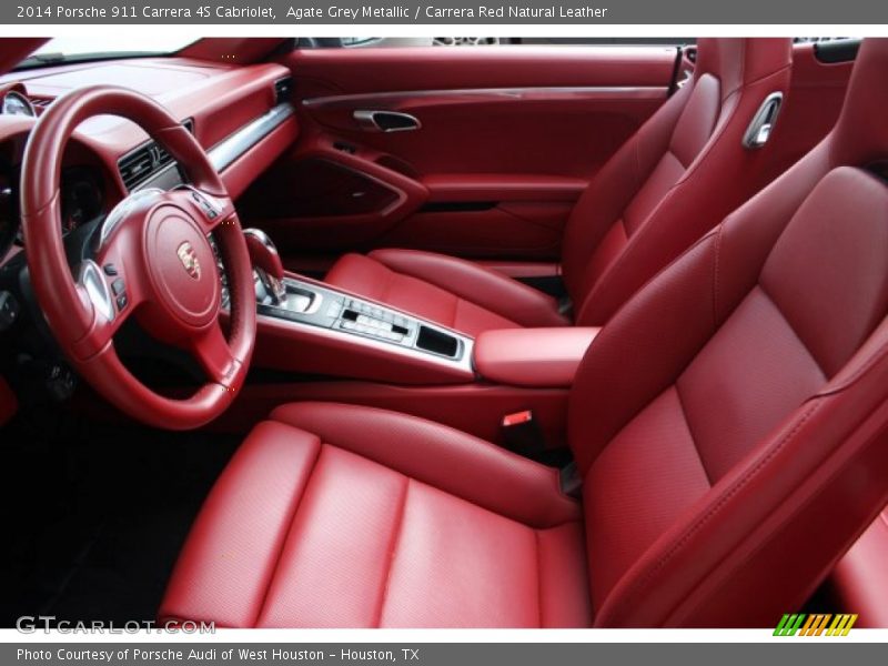 Agate Grey Metallic / Carrera Red Natural Leather 2014 Porsche 911 Carrera 4S Cabriolet