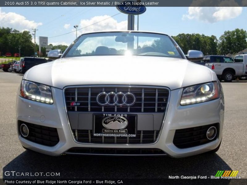 Ice Silver Metallic / Black Silk Nappa Leather 2010 Audi S5 3.0 TFSI quattro Cabriolet