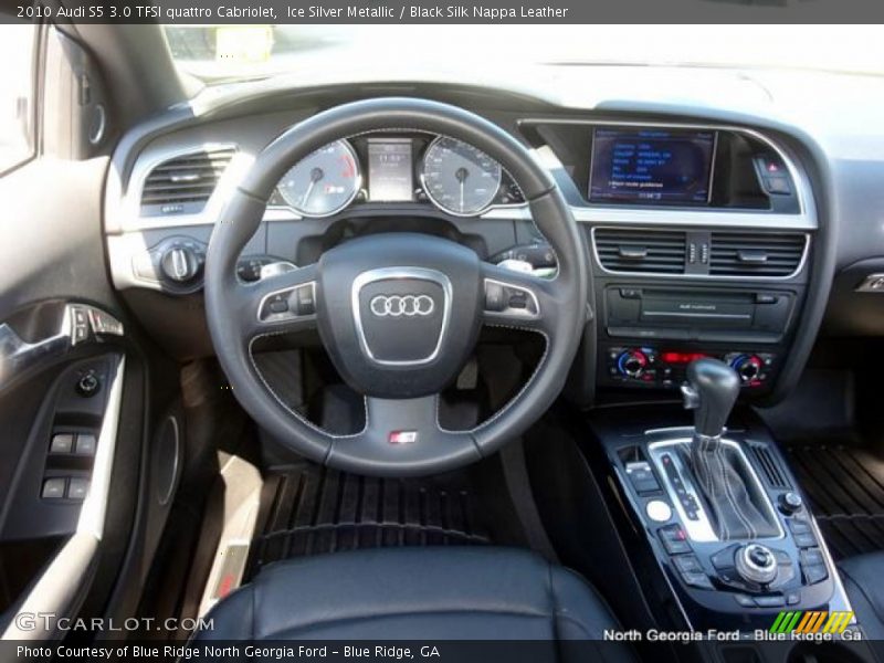 Ice Silver Metallic / Black Silk Nappa Leather 2010 Audi S5 3.0 TFSI quattro Cabriolet