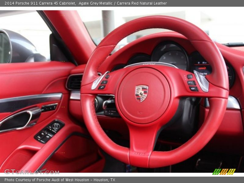Agate Grey Metallic / Carrera Red Natural Leather 2014 Porsche 911 Carrera 4S Cabriolet