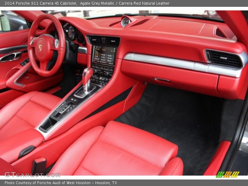 Agate Grey Metallic / Carrera Red Natural Leather 2014 Porsche 911 Carrera 4S Cabriolet