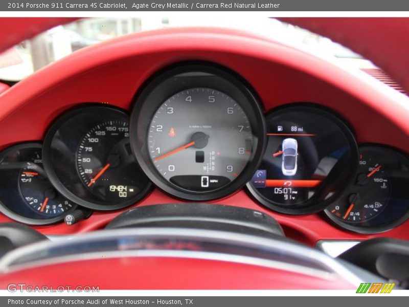 Agate Grey Metallic / Carrera Red Natural Leather 2014 Porsche 911 Carrera 4S Cabriolet