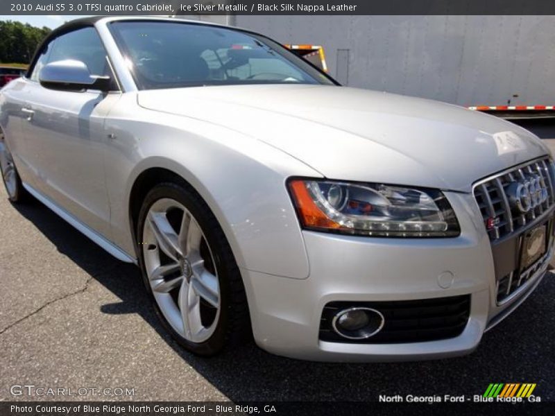 Ice Silver Metallic / Black Silk Nappa Leather 2010 Audi S5 3.0 TFSI quattro Cabriolet