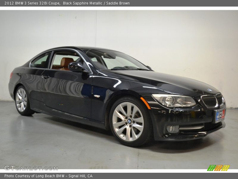 Black Sapphire Metallic / Saddle Brown 2012 BMW 3 Series 328i Coupe