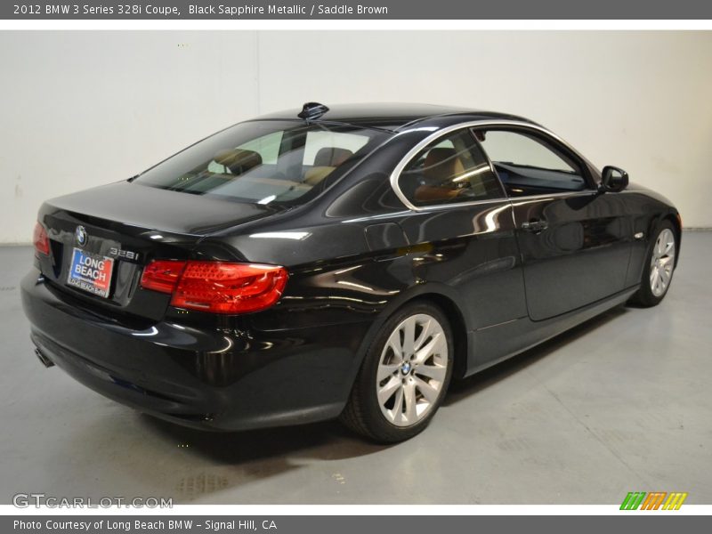 Black Sapphire Metallic / Saddle Brown 2012 BMW 3 Series 328i Coupe