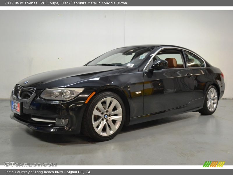 Black Sapphire Metallic / Saddle Brown 2012 BMW 3 Series 328i Coupe