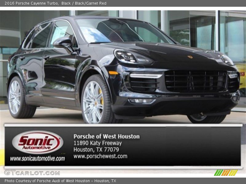 Black / Black/Garnet Red 2016 Porsche Cayenne Turbo