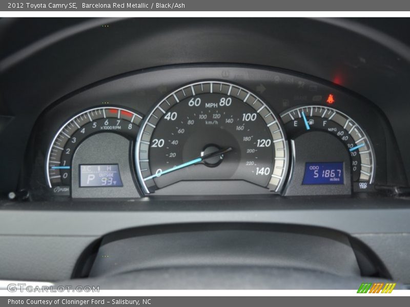 Barcelona Red Metallic / Black/Ash 2012 Toyota Camry SE