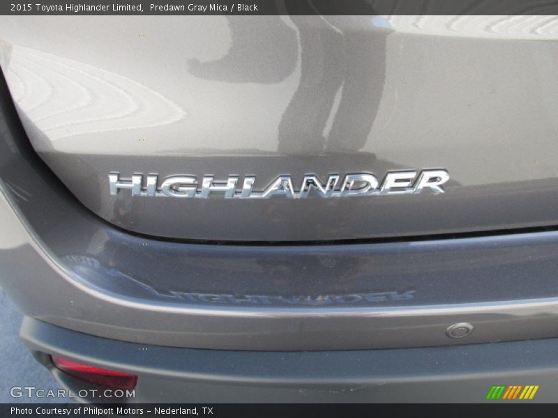 Predawn Gray Mica / Black 2015 Toyota Highlander Limited