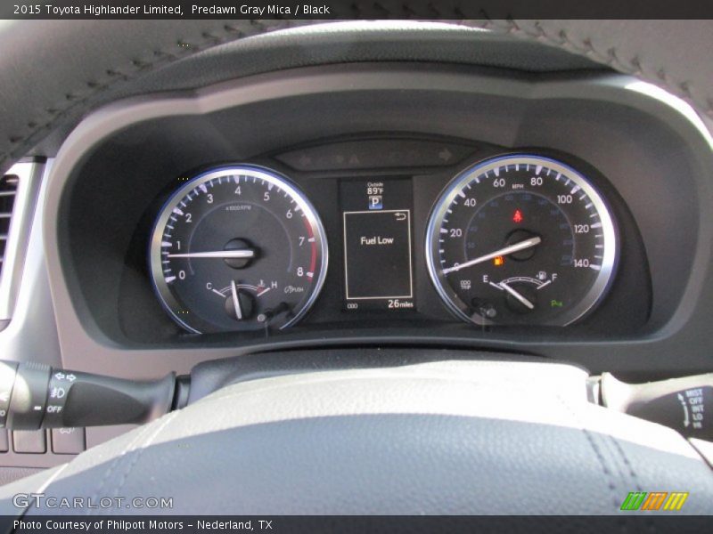 Predawn Gray Mica / Black 2015 Toyota Highlander Limited
