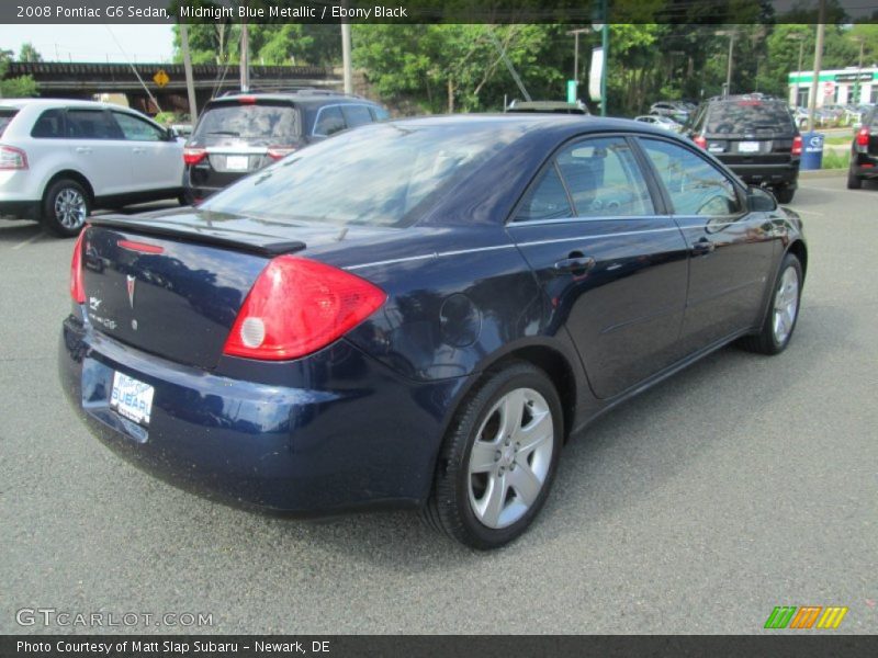Midnight Blue Metallic / Ebony Black 2008 Pontiac G6 Sedan