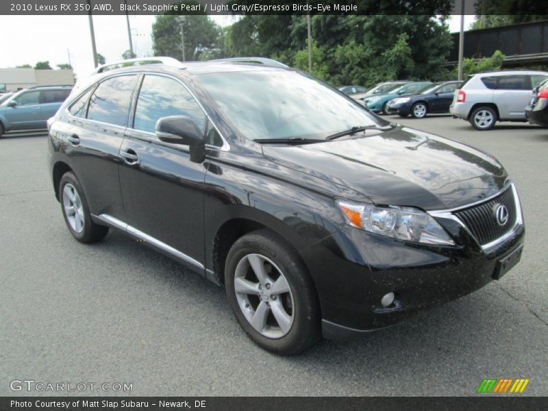 Black Sapphire Pearl / Light Gray/Espresso Birds-Eye Maple 2010 Lexus RX 350 AWD