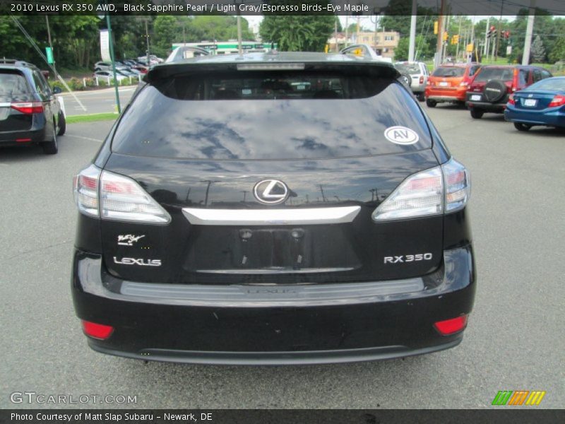 Black Sapphire Pearl / Light Gray/Espresso Birds-Eye Maple 2010 Lexus RX 350 AWD