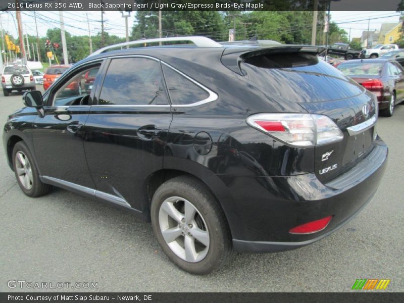 Black Sapphire Pearl / Light Gray/Espresso Birds-Eye Maple 2010 Lexus RX 350 AWD