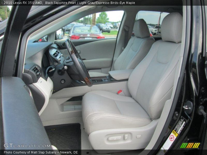 Black Sapphire Pearl / Light Gray/Espresso Birds-Eye Maple 2010 Lexus RX 350 AWD
