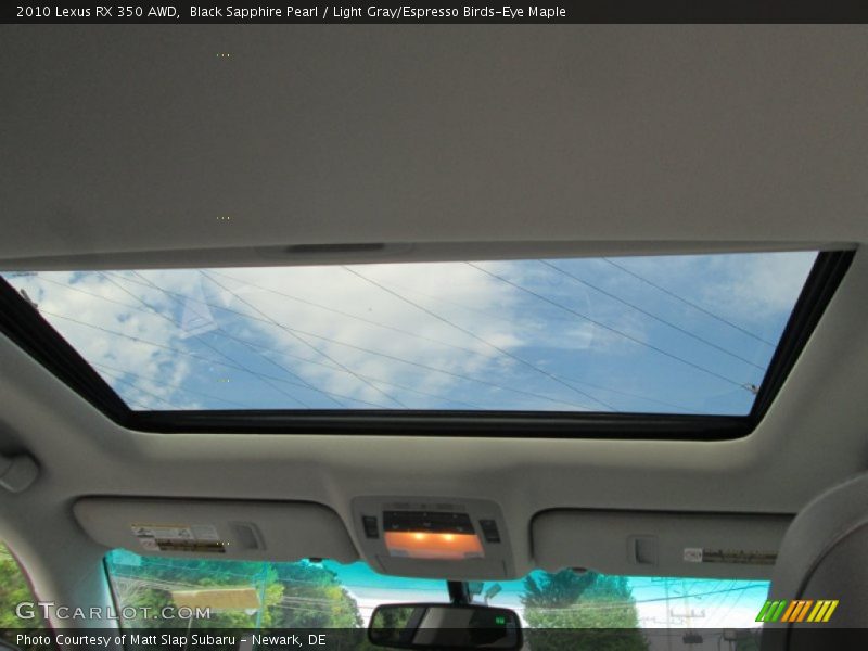 Black Sapphire Pearl / Light Gray/Espresso Birds-Eye Maple 2010 Lexus RX 350 AWD