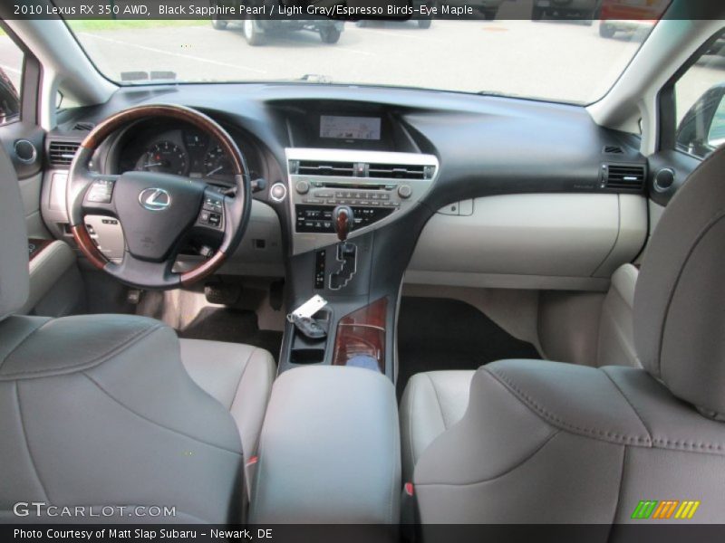 Black Sapphire Pearl / Light Gray/Espresso Birds-Eye Maple 2010 Lexus RX 350 AWD