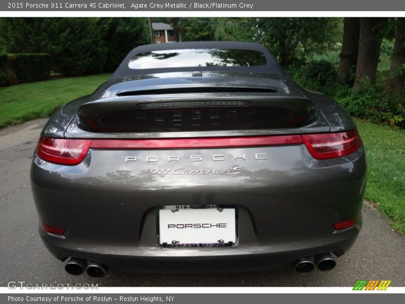 Agate Grey Metallic / Black/Platinum Grey 2015 Porsche 911 Carrera 4S Cabriolet