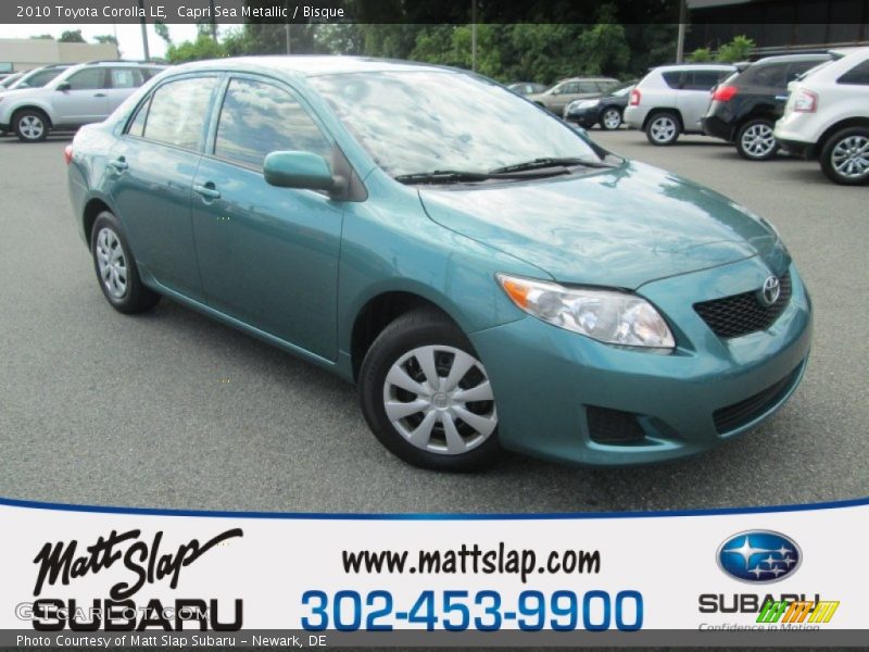 Capri Sea Metallic / Bisque 2010 Toyota Corolla LE