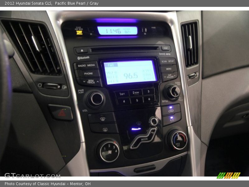 Pacific Blue Pearl / Gray 2012 Hyundai Sonata GLS