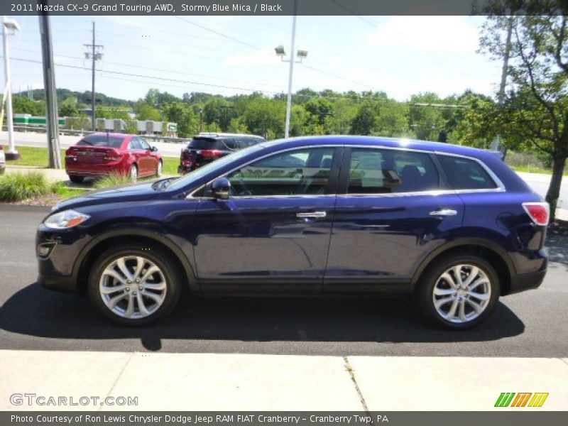 Stormy Blue Mica / Black 2011 Mazda CX-9 Grand Touring AWD