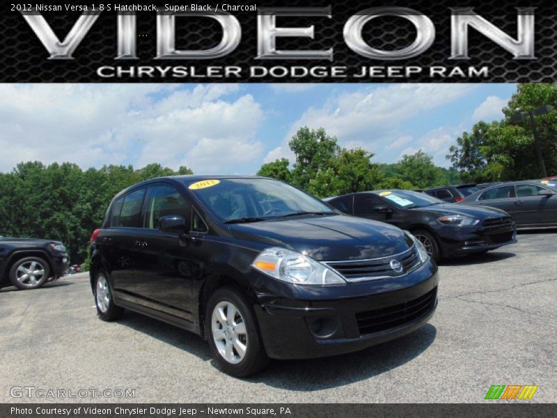 Super Black / Charcoal 2012 Nissan Versa 1.8 S Hatchback