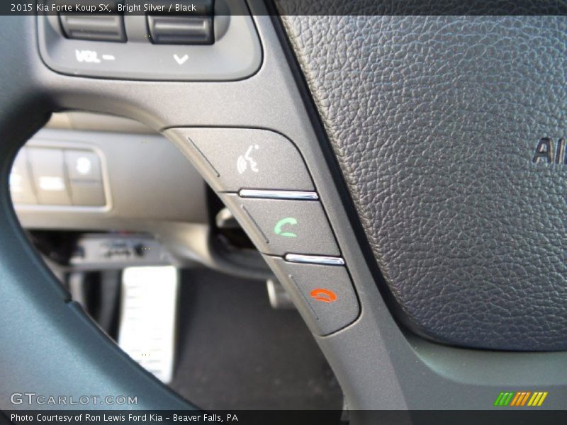 Bright Silver / Black 2015 Kia Forte Koup SX