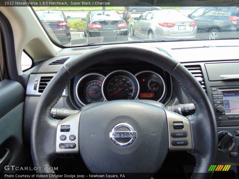 Super Black / Charcoal 2012 Nissan Versa 1.8 S Hatchback
