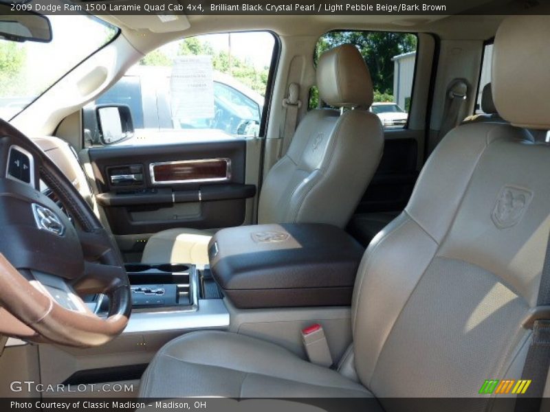 Brilliant Black Crystal Pearl / Light Pebble Beige/Bark Brown 2009 Dodge Ram 1500 Laramie Quad Cab 4x4