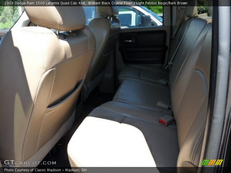 Brilliant Black Crystal Pearl / Light Pebble Beige/Bark Brown 2009 Dodge Ram 1500 Laramie Quad Cab 4x4