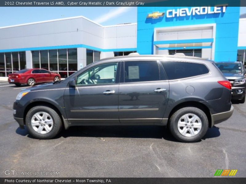 Cyber Gray Metallic / Dark Gray/Light Gray 2012 Chevrolet Traverse LS AWD