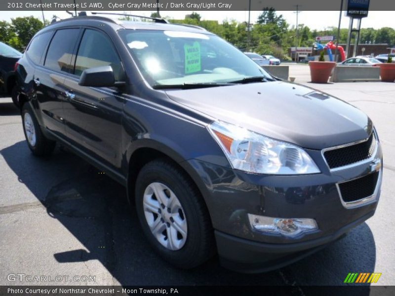 Cyber Gray Metallic / Dark Gray/Light Gray 2012 Chevrolet Traverse LS AWD