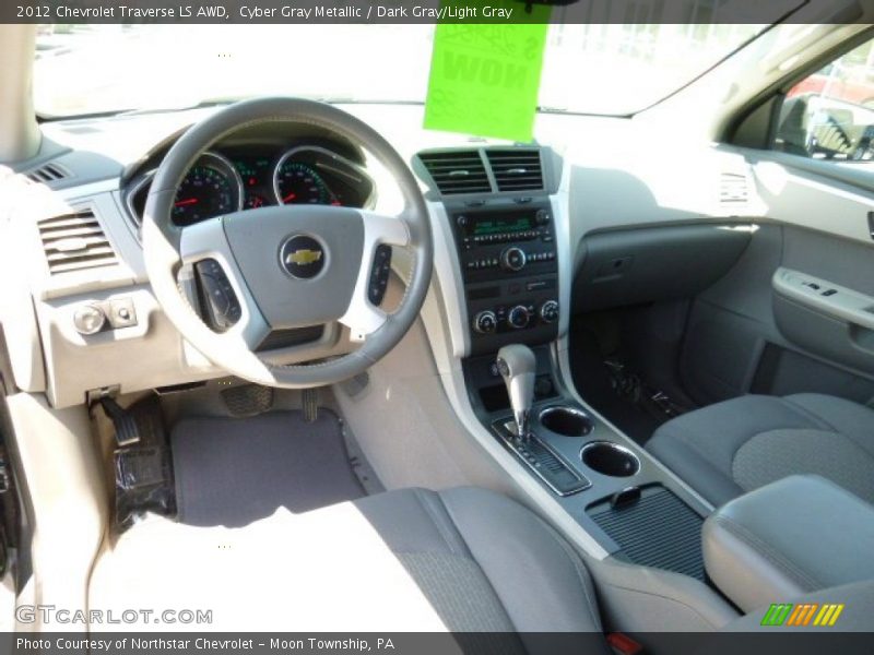 Cyber Gray Metallic / Dark Gray/Light Gray 2012 Chevrolet Traverse LS AWD