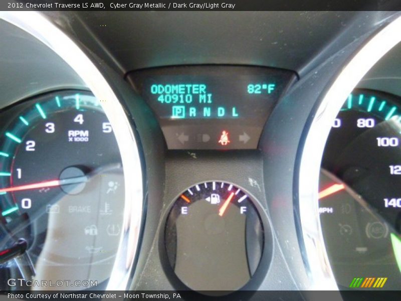 Cyber Gray Metallic / Dark Gray/Light Gray 2012 Chevrolet Traverse LS AWD